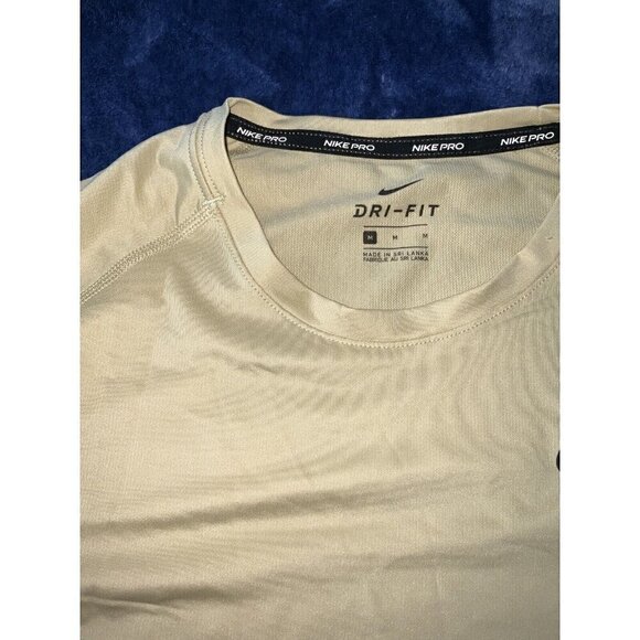 Nike Men's Pro‎ Compression Short Sleeve Shirt CJ0965-783 Sz Medium Beige - Picture 3 of 11